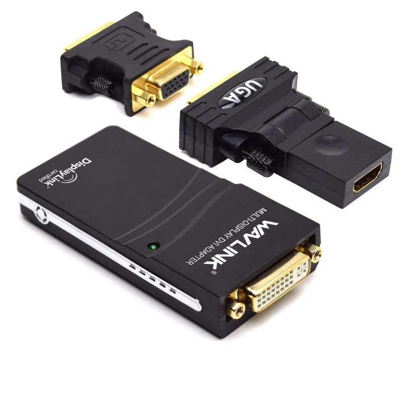 [Australia - AusPower] - WAVLINK USB 2.0 to VGA/DVI/HDMI Universal Video Graphics Card Adapter for Multiple Monitors Up to 1920x1080@60Hz for Windows, Mac OS & Chrome OS[Includes DVI-to-VGA,DVI-to-HDMI Converter] 