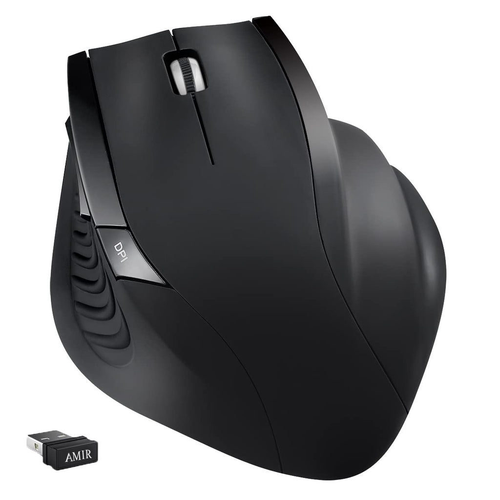 [Australia - AusPower] - AMIR Wireless Optical Mouse, 2.4GHz with Nano Receiver, (1000/1200/1600) Adjustable DPI Levels, with Side Control for PC/Laptop/Desktop - Windows/Mac 