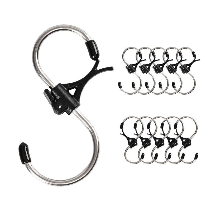 [Australia - AusPower] - GEZIDEA S Hooks Stainless Steel Heavy Duty S Hooks Anti Drop for Kitchen,Work Shop,Bathroom,Garden,Wardrobe,Office,Perfect Rack Hooks,Big,10Pieces 4.13x1.8 inch 