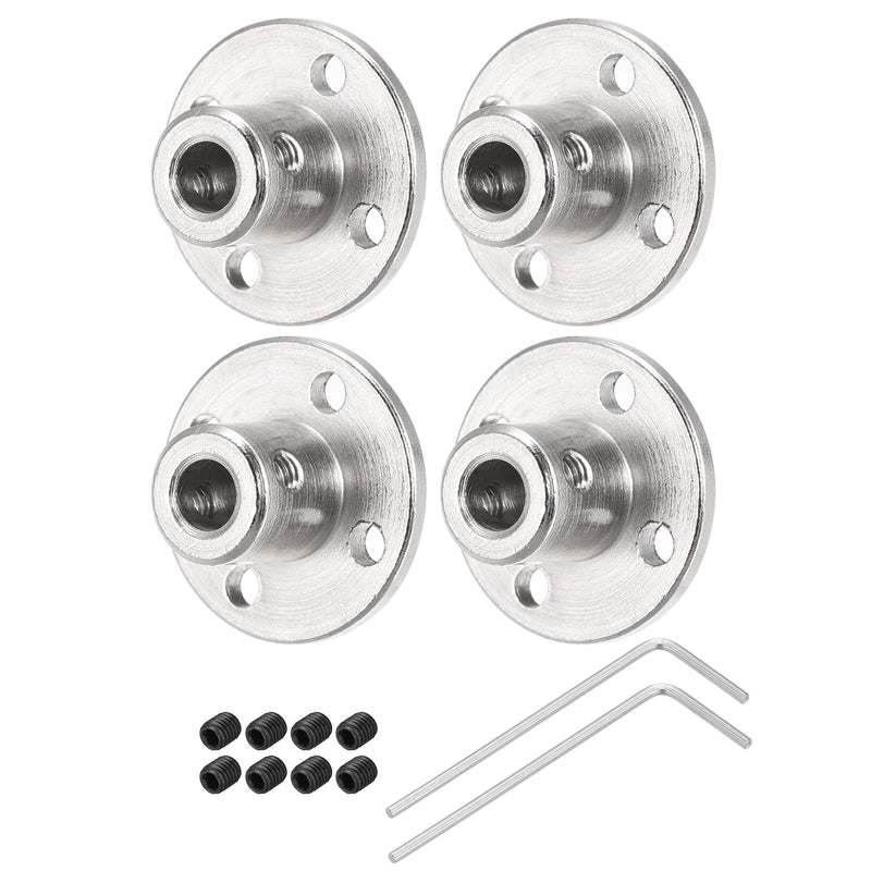 [Australia - AusPower] - MECCANIXITY 4pcs 5mm Flange Coupling Connector, Shaft Axis Fittings for DIY RC Model Motors, with 8pcs Fastening Screw 2pcs M1.5 Hex Wrench 