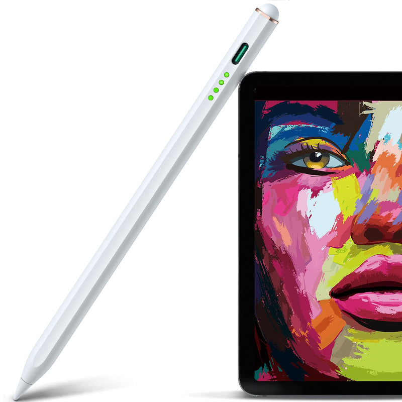 [Australia - AusPower] - iPad Pen with Palm Rejection, Tilt Sensitivity, Active iPad Pencil Compatible with (2018-2022) iPad Pro11/12.9 inch, iPad 6th/7th/8th/9th, iPad Mini 5th/6th, iPad Air 3rd/4rd… white 