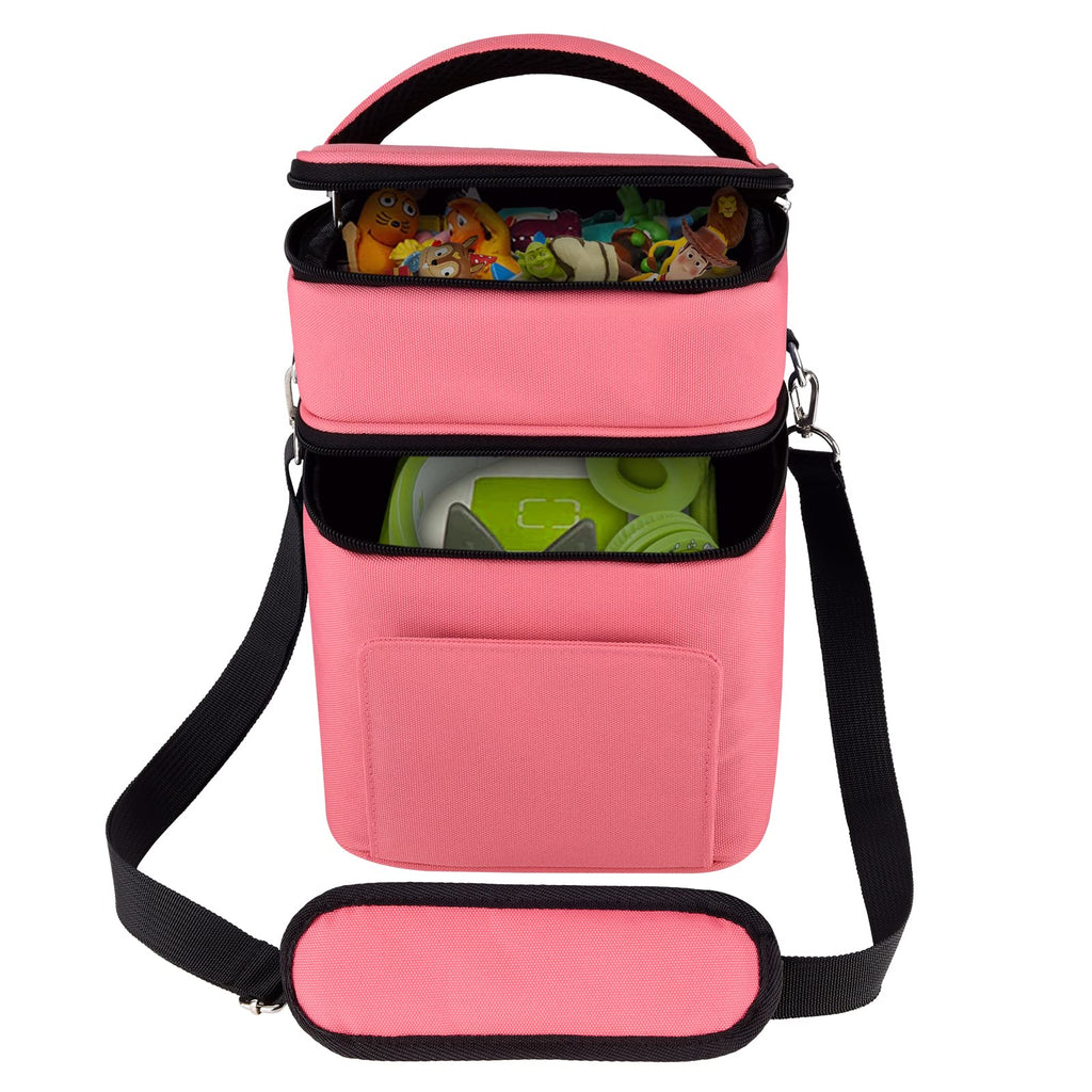 [Australia - AusPower] - Bevegekos Tonies Carrying Bag for Toniebox Starter Set, Travel Organizer Carrier Case for Music Box, Characters, Charging Station & Headphones, Box only (Small, Light Pink) Smalll 