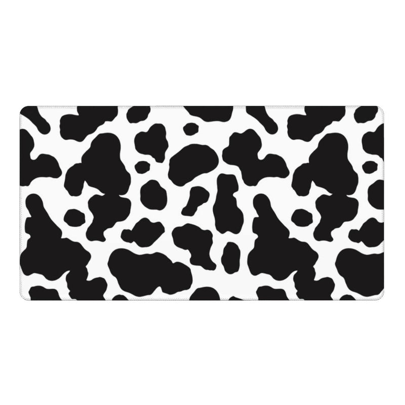 [Australia - AusPower] - Cow Print Gaming Mouse Pad Large Cow Keyboard and Mouse Pad with Stitched Edge Non-Slip Rubber Base Big Desk Mouse Pad XL Cow Office Supplies, 15.7''*30'' Cow Print 
