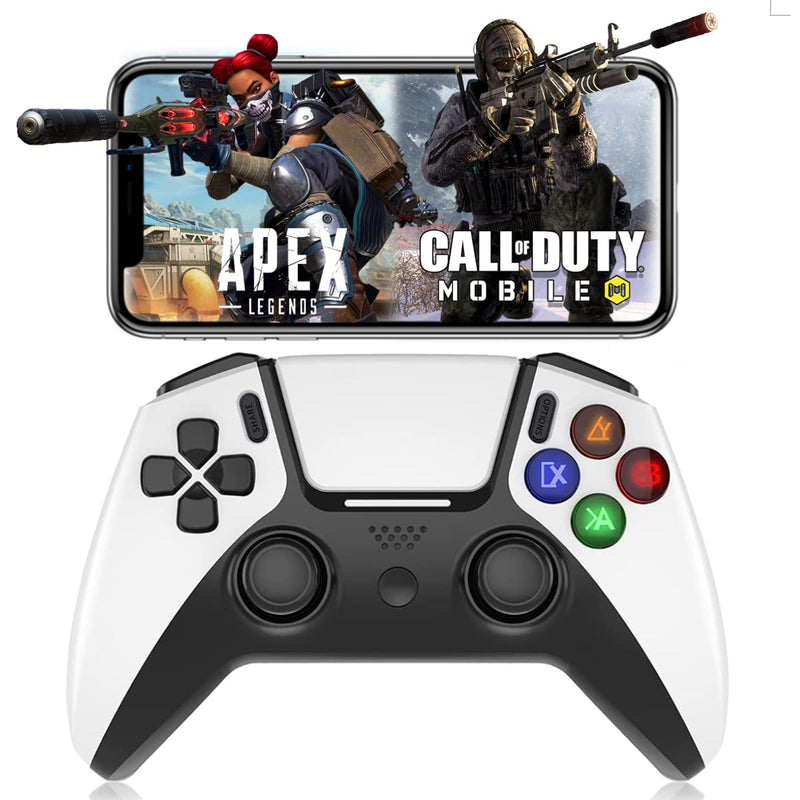 [Australia - AusPower] - Gamepad Controller for iPhone, iPad, MacBook, PC, PS4, PS3, MFi Gaming Joystick for Call of Duty, Genshin Impact, Apex Legends, Diablo Immortal, Steam, Cloud Gaming, Direct Play -for iOS 13+ & Win7-11 White 