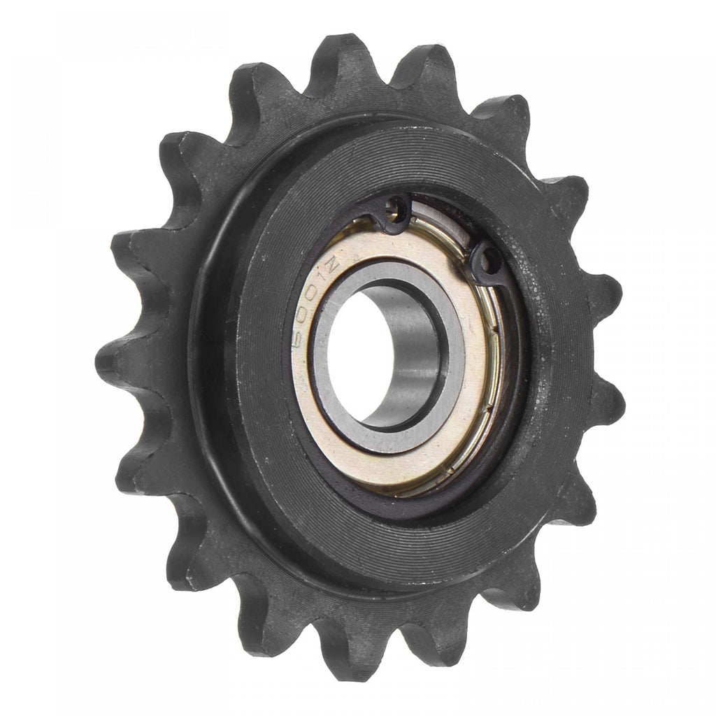 [Australia - AusPower] - uxcell #35 Chain Idler Sprocket, 12mm Bore 3/8" Pitch 17 Tooth Tensioner, Black Oxide Finished C45 Carbon Steel with Insert Single Bearing for ISO 06C Chains 56mm 