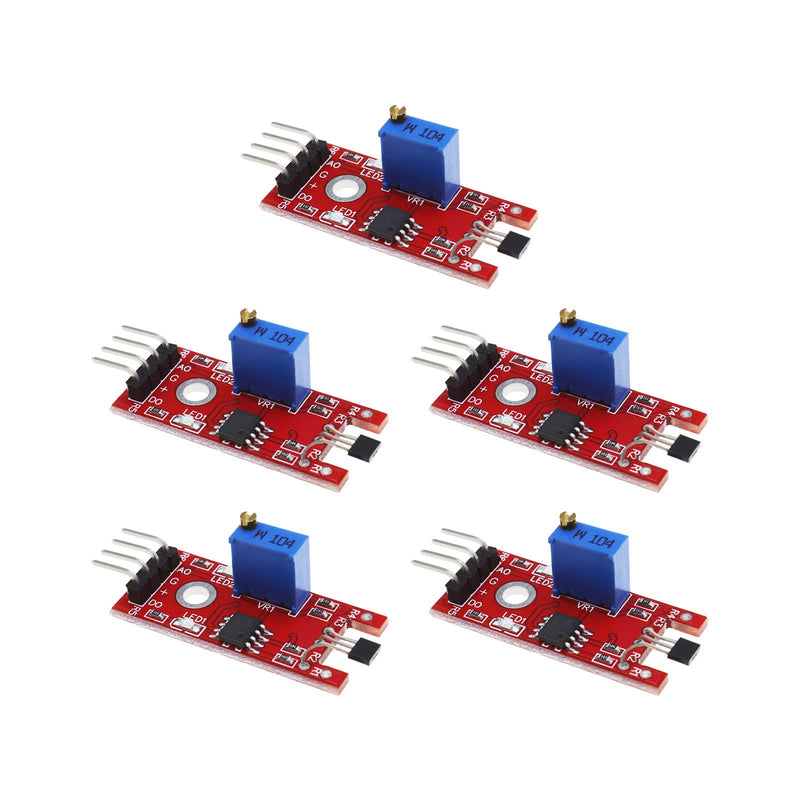 [Australia - AusPower] - 5PCS KY-024 Linear Magnetic Hall Effect Sensor Module Compatible with Android Compatible with Raspberry Pi ESP8266 Microcontrollers 