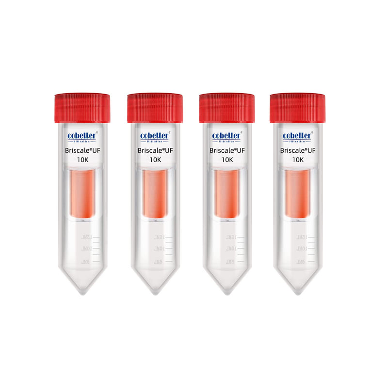 [Australia - AusPower] - COBETTER Ultra Centrifugal Filter 15mL Ultrafiltration Centrifuge Tube Unit with Regenerated Cellulose RC Membrane 10kDa, Pack of 4 