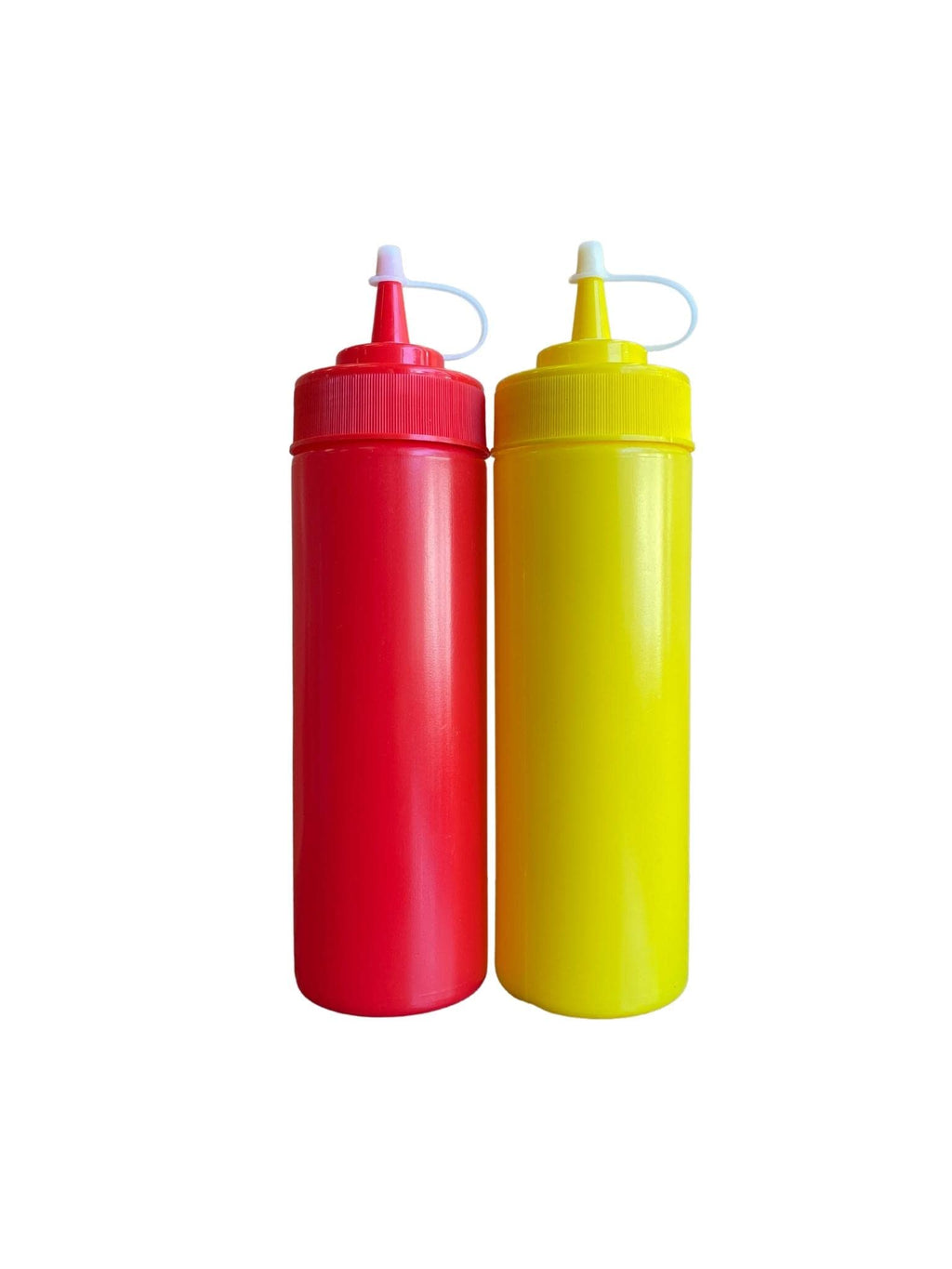 [Australia - AusPower] - Ketchup and Mustard Squeeze Bottle Dispenser Set 12-Ounce Each For BBQ, Picnics and Home Use - With Caps 