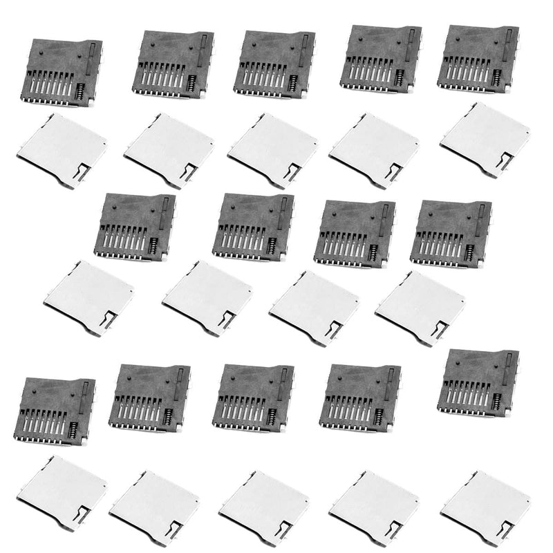 [Australia - AusPower] - Pack of 15 SD Card Slot Sockets PCB Mount Connector Spring Loaded Push Push Micro SD Transflash Memory Card Socket Slot 