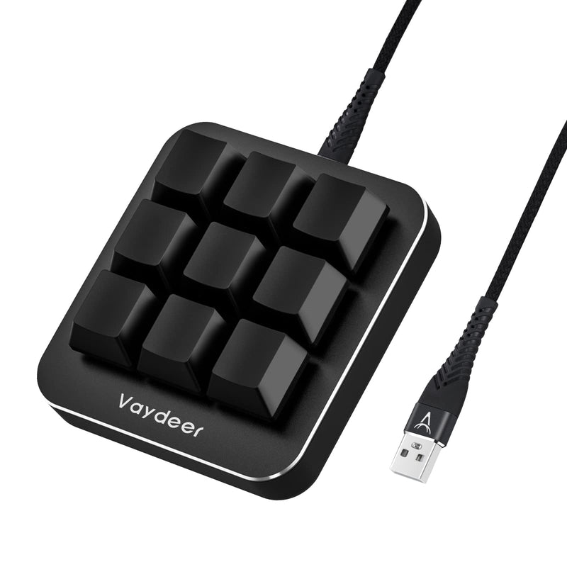 [Australia - AusPower] - VAYDEER One-Handed Mechanical Keyboard Support NKRO, Hotkeys, One-Click Start,9 Fully Programmable Keys with Floating Window and Macro Multifunctional Keypad Compatible with iOS,Windows 