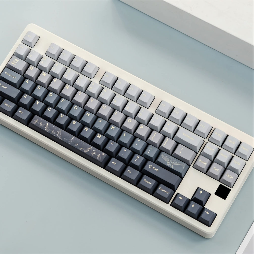 [Australia - AusPower] - Cherry Profile PBT 129 Keys Keycaps Full Kit, Dye Sublimation, Compatible with ANSI Layout, for Gateron Kailh Cherry MX TTC Switch Mechanical Keyboards (Mountain) 