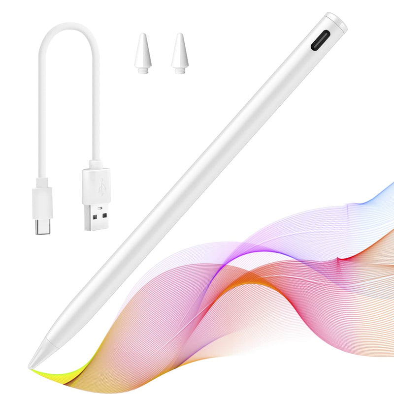 [Australia - AusPower] - Stylus Pen Compatible for iPad (2018 and Later) ,Palm Rejection, Compatible with iPad Pro 11&12.9 Inch,iPad Air (3rd/4th/5th),iPad Mini(5/6th),iPad(6/7/8/9th),Tilting Detection (White) White 