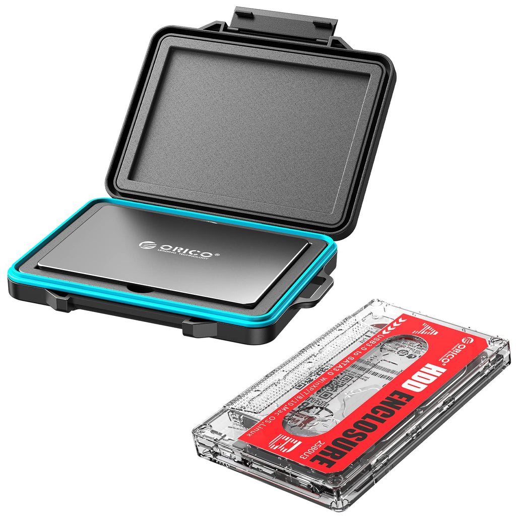 [Australia - AusPower] - ORICO 2.5'' Hard Drive Enclosure USB3.0 to SATA 3 Portable Transparent Computer Drive Enclosures for 7/9.5mm HDD/SSD with 2.5 inch Hard Drive Case 