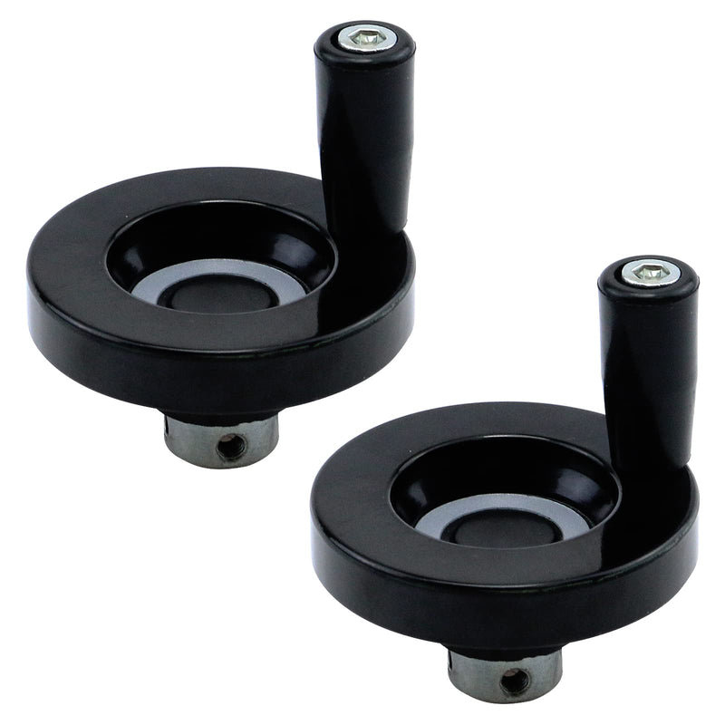 [Australia - AusPower] - Meprotal 2pcs 63mm Revolving Handle Hand Wheel 8mm Hole Diameter for Milling Machine Lathe Lead Screw with Plastic Handle 