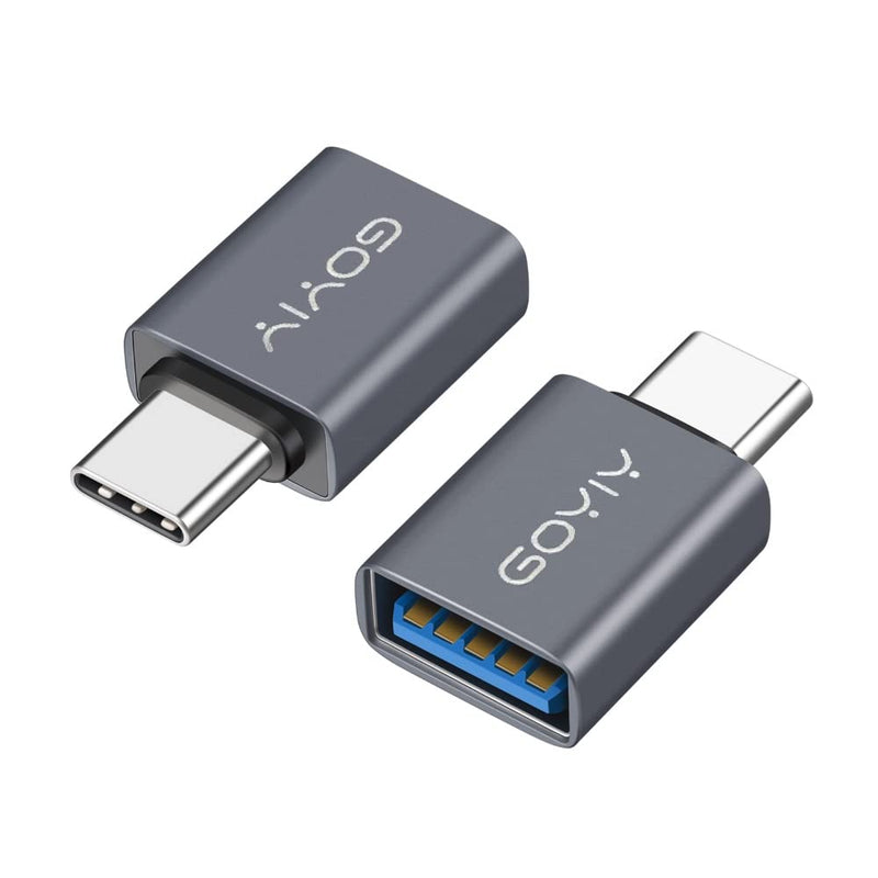[Australia - AusPower] - GOYIY USB C to USB Adapter, USB C Male to USB Female Adapter, USB3.2 Gen 2，2-Pack, Compatible with MacBook Pro/Air, iMac, iPad Mini/Pro, Mobile Phone and Other Type C or Thunderbolt 4/3 Devices(Grey) Grey 