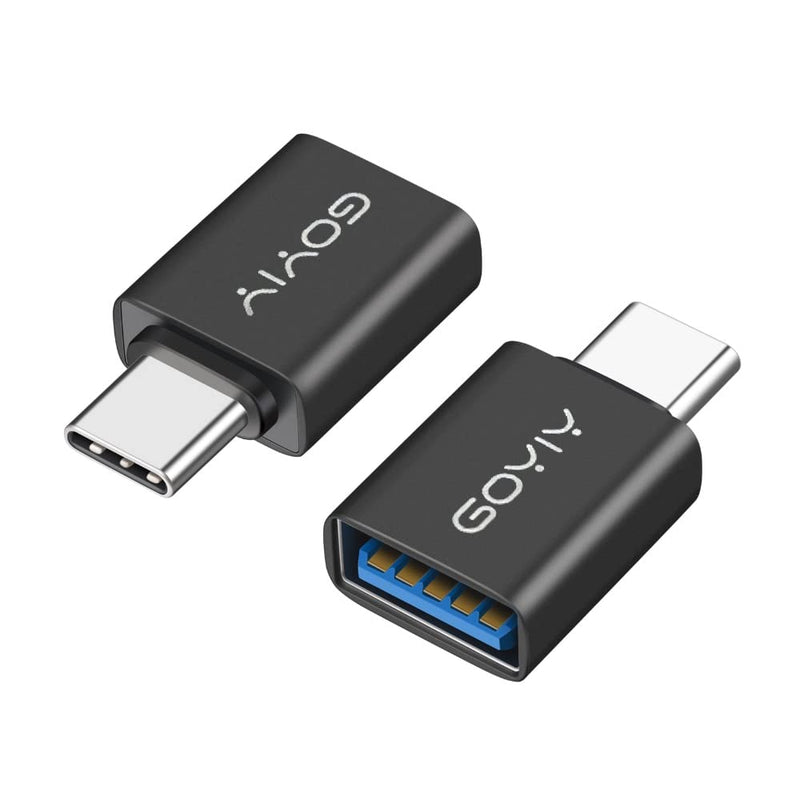 [Australia - AusPower] - GOYIY USB C to USB Adapter, USB C Male to USB Female Adapter, USB3.2 Gen 2，2-Pack, Compatible with MacBook Pro/Air, iMac, iPad Mini/Pro, Mobile Phone and Other Type C or Thunderbolt 4/3 Devices(Black) Black 