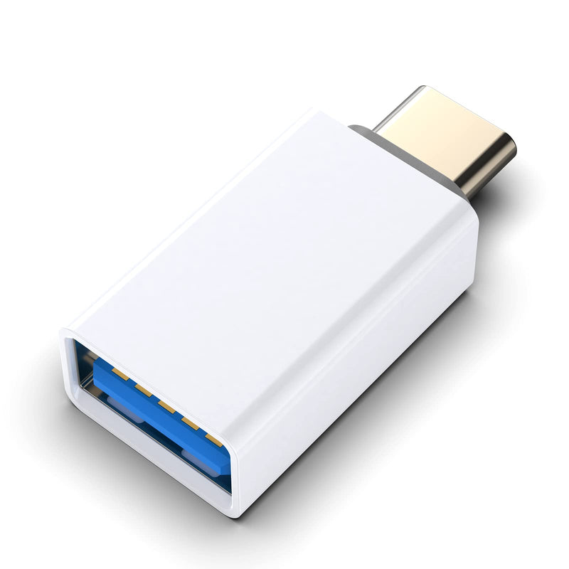 [Australia - AusPower] - USB C to USB Adapter Pack-1,USB-C Male to USB 3.0 Female Adapter for MacBook Pro 2021/2020 iMac iPad Pro/Mini 6 Pixel 6 5 4 XL USB C Wall Plug Charger and Any Type C or Thunderbolt 4/3 Devices, White 1 Count 