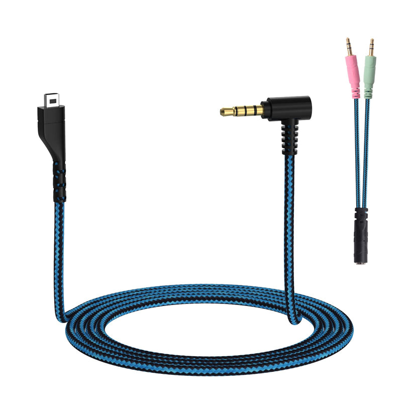 [Australia - AusPower] - Replacement for SteelSeries Arctis 3 5 7 Cable, Upgraded Braided Audio Cable Cord Compatible with Arctis 3, 5,7, Arctis Pro Wireless, Arctis Pro Gaming Headset Cable with 3.5mm Headphone Splitter 