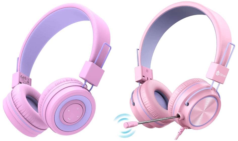 [Australia - AusPower] - iClever BTH02 Kids Bluetooth Headphones & HS21 Kids Headphones bundles-94 dB Volume-Safe Headphones for Kids, Foldable Kids Gaming Headset for PS4/Xbox One/Switch/PC/Tablet 