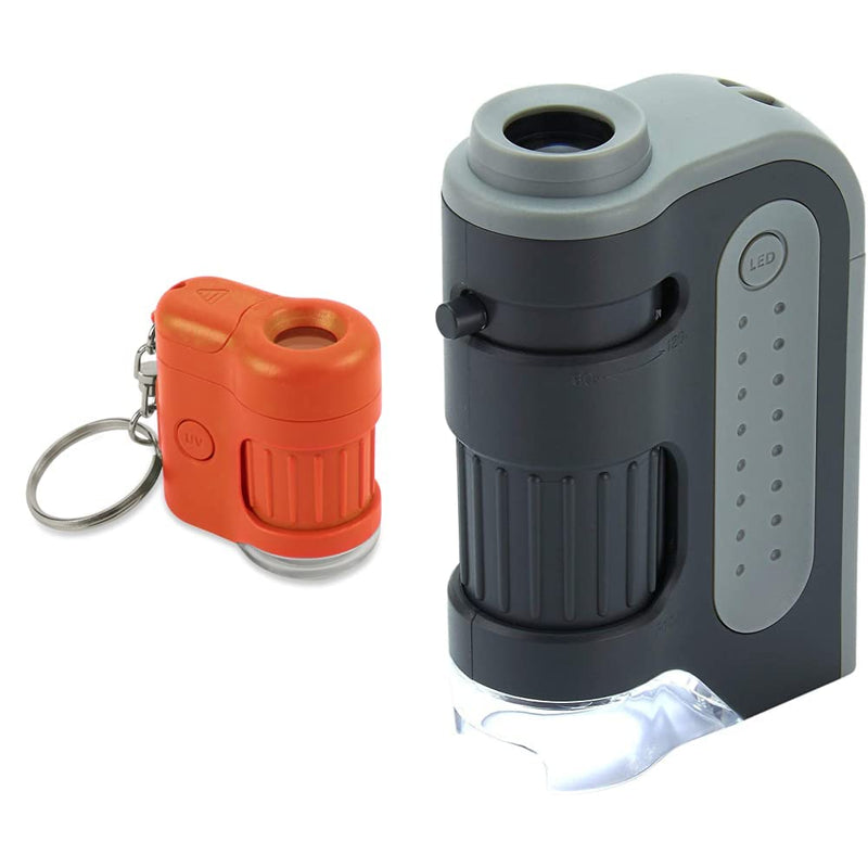 [Australia - AusPower] - Carson MicroMini 20x LED Lighted Pocket Microscope with Built-in UV and LED Flashlight - Orange, Medium & MicroBrite Plus 60x-120x LED Lighted Pocket Microscope 