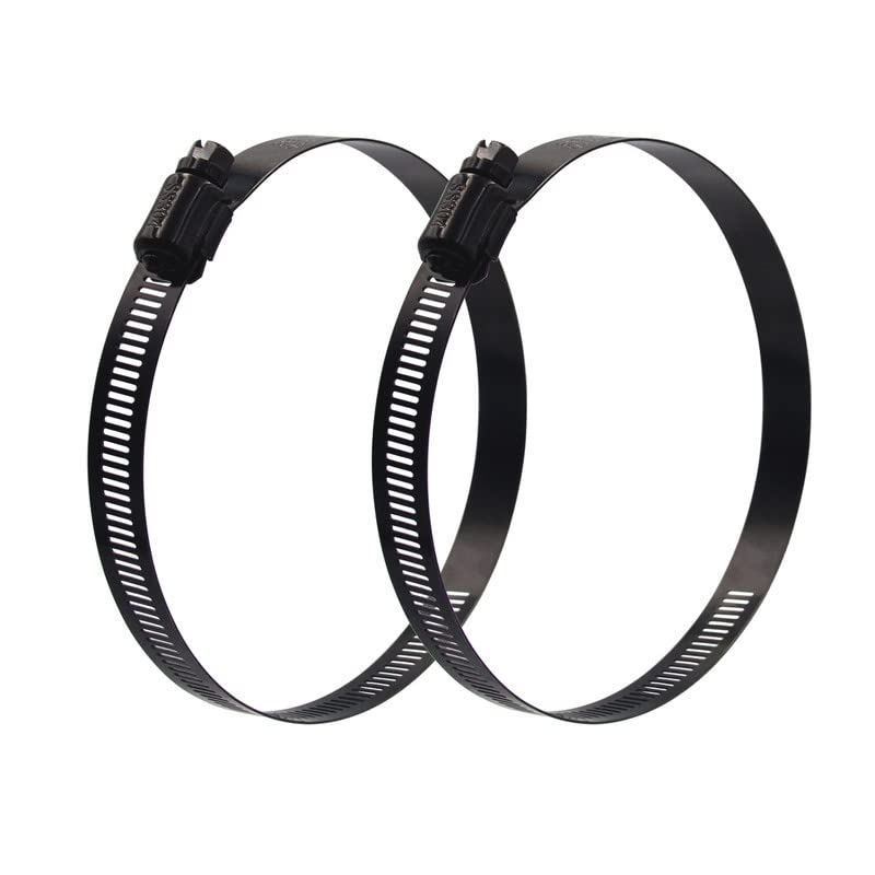 [Australia - AusPower] - ISPINNER 2pcs 6 Inch Stainless Steel Adjustable 130-152mm Size Range Worm Gear Hose Clamp, Fuel Line Clamp for Plumbing, Automotive and Mechanical Application (Black) Black 