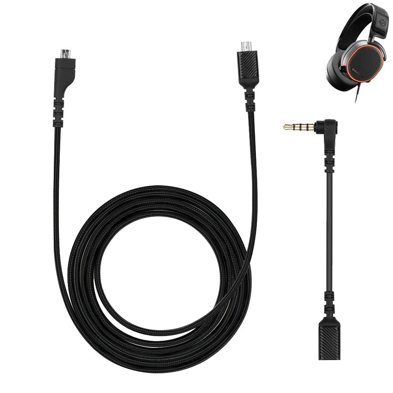 [Australia - AusPower] - OKCSC Upgraded Replacement Headphones Audio Cable for SteelSeries Arctis 3/5/7/Pro Arctis Pro Wireless,Gaming Headsets Cable Earphone Accessories with 3.5 mm Plug Adapter Cable 1.6m/5.25 FT 
