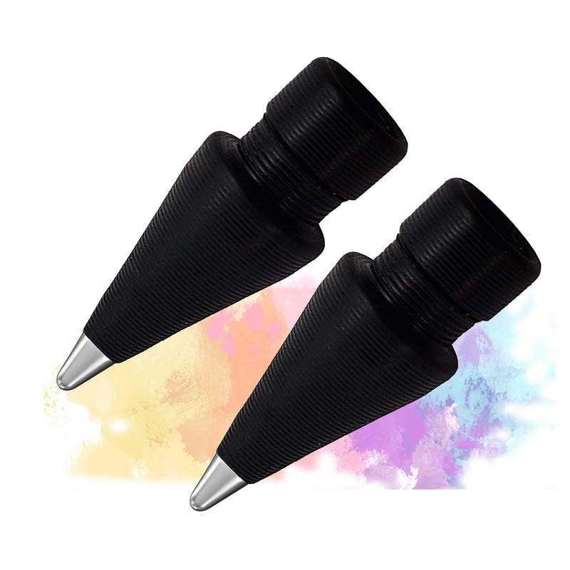 [Australia - AusPower] - Realistic Pen Like Fine Point Pencil Tips Compatible with Apple Pencil 2nd 1st Generation,2 Pack Fine Tips Paperfeel Ipad Pro Pen 1st 2 Gen Replacement Nibs fits for Artists,Note-Takers ,Black Black 