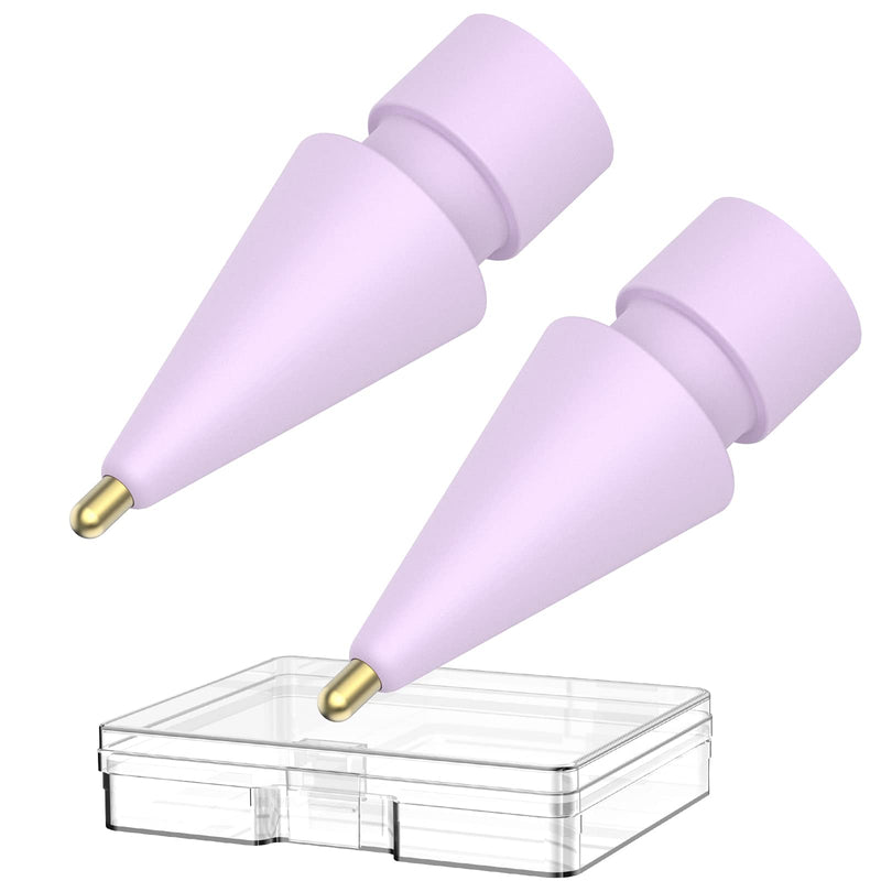 [Australia - AusPower] - Delidigi 2 Pack iPencil Tips for Apple Pencil 2nd Gen and 1st Gen, Upgraded Longer Wear-Resistant Pen Like Nibs, Fine Point Precise Control Tips for Apple Pencil (Lavender) Lavender 1.8mm 