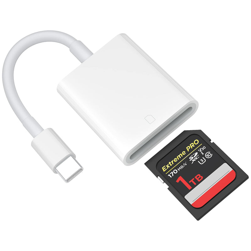 [Australia - AusPower] - SD Card Reader,Tiansong USB C Memroy Card Reader Trail Camera Viewer for Android Type C OTG Device Portable SD Card Adapter for MacBook Air/Pro M1 iPad Pro Samsung S21/S22 Ultra(White) Single SD (USB 2.0) 