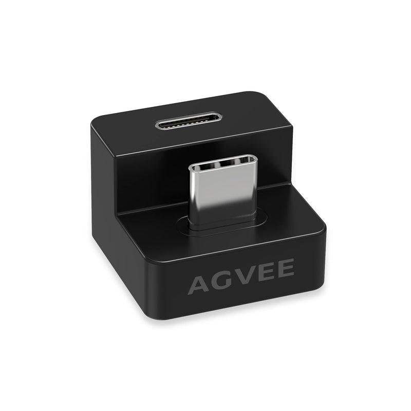 [Australia - AusPower] - AGVEE [1 Pack] USB-C U-Shaped Adapter, 180 Degree Angled Type-C Female to Male Converter (Type-C 3.2 Gen 2) Video Audio 10G Data Extension Coupler Connector for Portable Display Monitor, Laptop, Black 