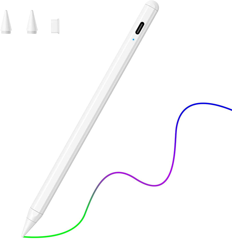 [Australia - AusPower] - Stylus Pens for iPad with Magnetic Design, Active Stylus Pencil with Palm Rejection, Compatible with(2018-2021) IPad 6th/7th/8th Generation,iPad Pro 3/4/iPad Mini 5th Gen,iPad Air 3rd/4th Gen White 