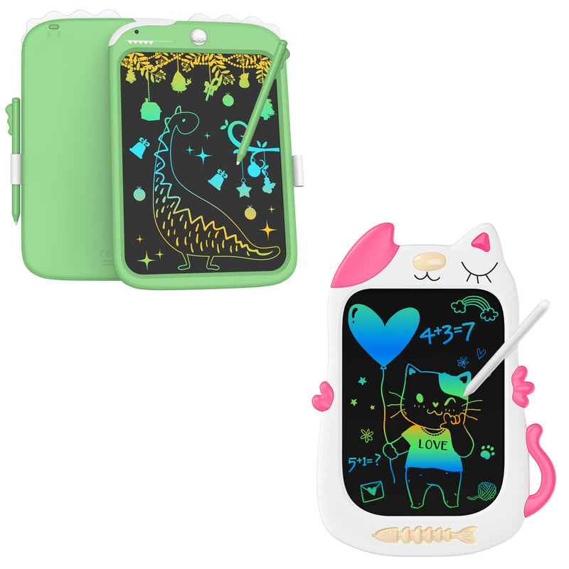 [Australia - AusPower] - bravokids Dinosuar Toys for 3-8 Year Old Boys Girls, Toddler Girl Gifts, 10 Inch Unicorn LCD Writing Tablet & 8.5 Inch Cat Doodle Board Bundle 