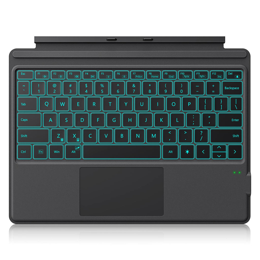 [Australia - AusPower] - Fintie Type Cover for 13 Inch Microsoft Surface Pro 8 / Surface Pro X, [7-Color Backlit] Wireless Bluetooth Keyboard with Rechargeable Battery/Trackpad, Black 