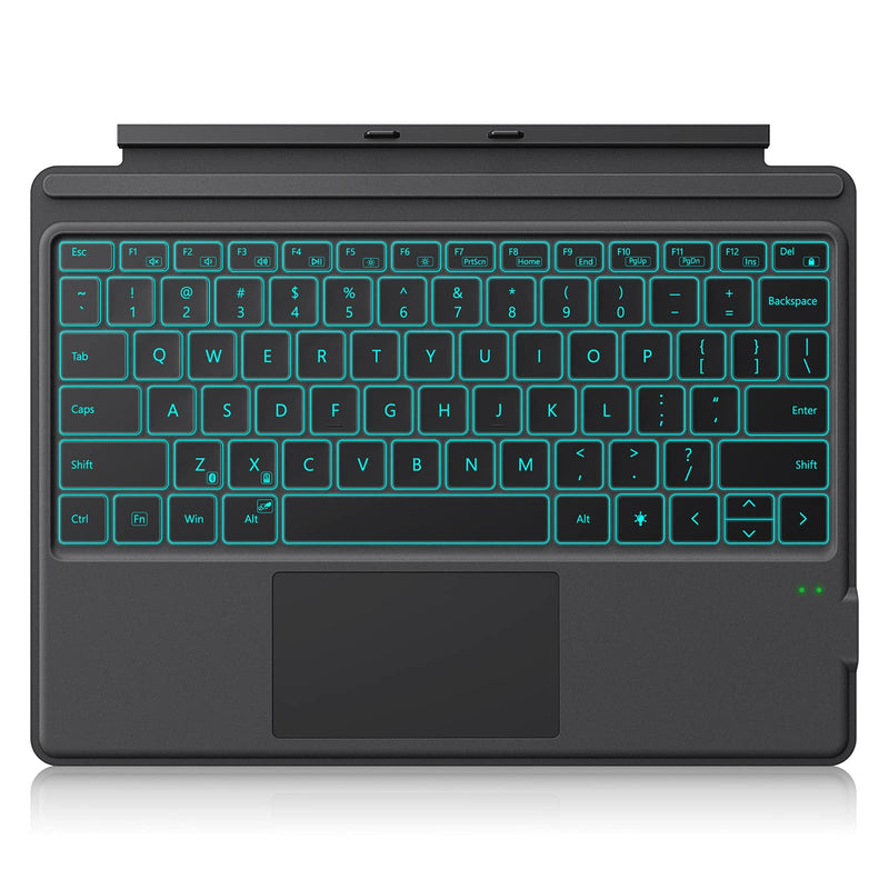 [Australia - AusPower] - Fintie Type Cover for 13 Inch Microsoft Surface Pro 8 / Surface Pro X, [7-Color Backlit] Wireless Bluetooth Keyboard with Rechargeable Battery/Trackpad, Black 