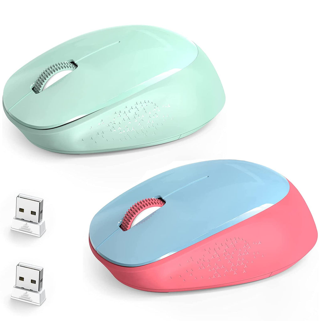 [Australia - AusPower] - 2 Pack Wireless Mouse, Trueque E702 2.4GHz Silent Computer Mice, 1600 DPI USB Mouse for Laptop, Chromebook, PC, Notebook, Desktop, Windows, Mac… 