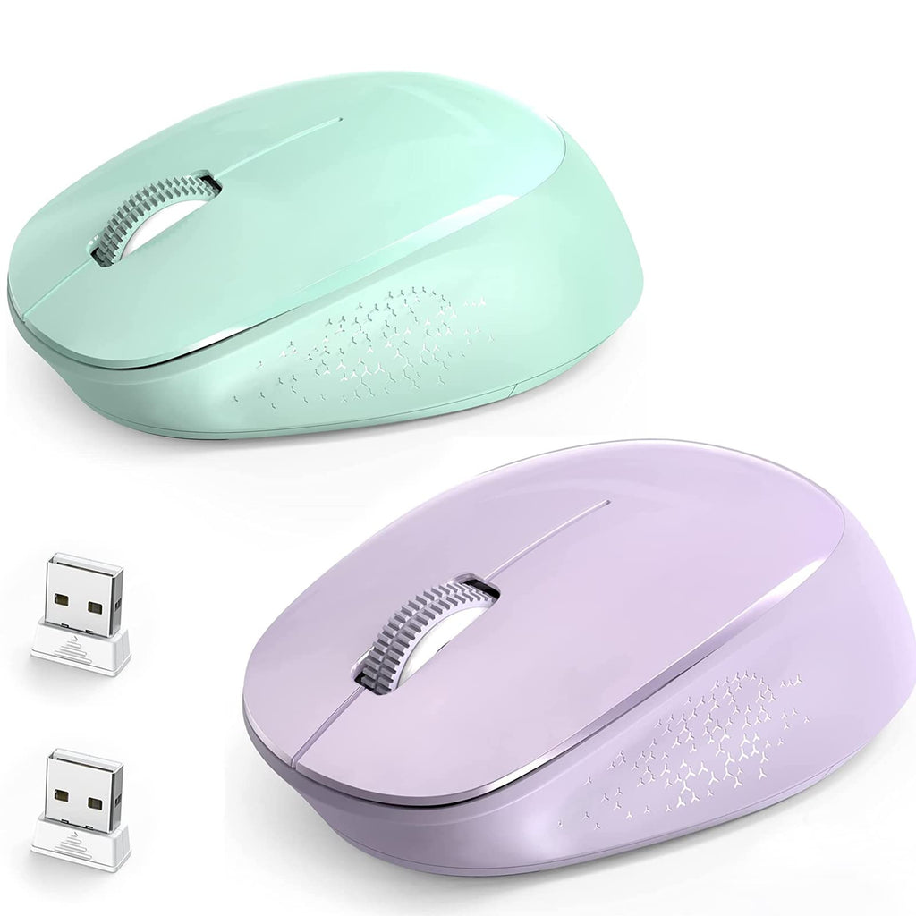 [Australia - AusPower] - 2PACK Wireless Mouse, Trueque E702 2.4GHz Silent Computer Mice, 1600 DPI USB Mouse for Laptop, Chromebook, PC, Notebook, Desktop, Windows, Mac 