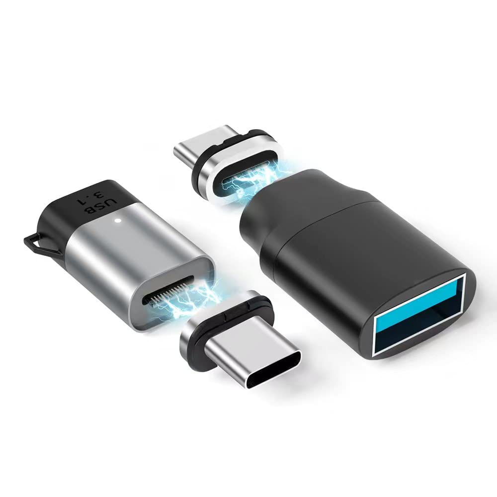 [Australia - AusPower] - USB C Magnetic Adapter Straight 100W + USB C to USB Adapter Magnetic C Connector Support Data Transfer Compatible with MacBook Pro/Air/ Type C Devices 