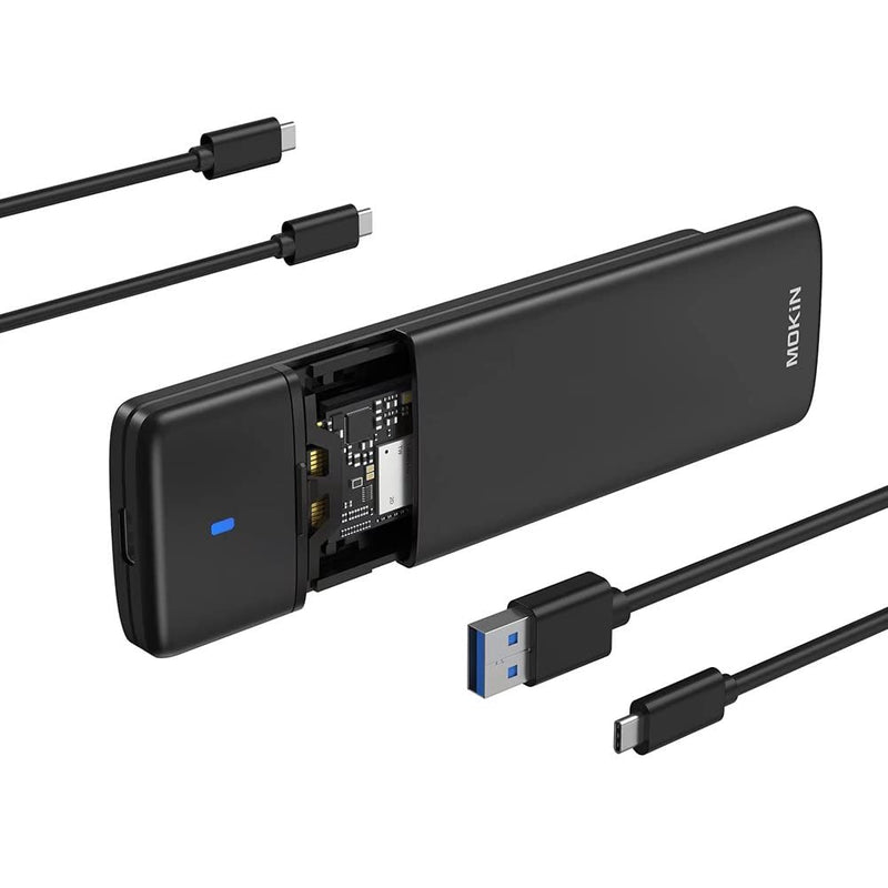 [Australia - AusPower] - M.2 NVME SATA SSD Enclosure Adapter Tool-Free, RTL9210B Chips, USB C 3.1 Gen 2 10Gbps NVME, 6Gbps SATA PCIe M-Key(B+M Key), Support UASP Trim for SSD Size 2230/2242/2260/2280 