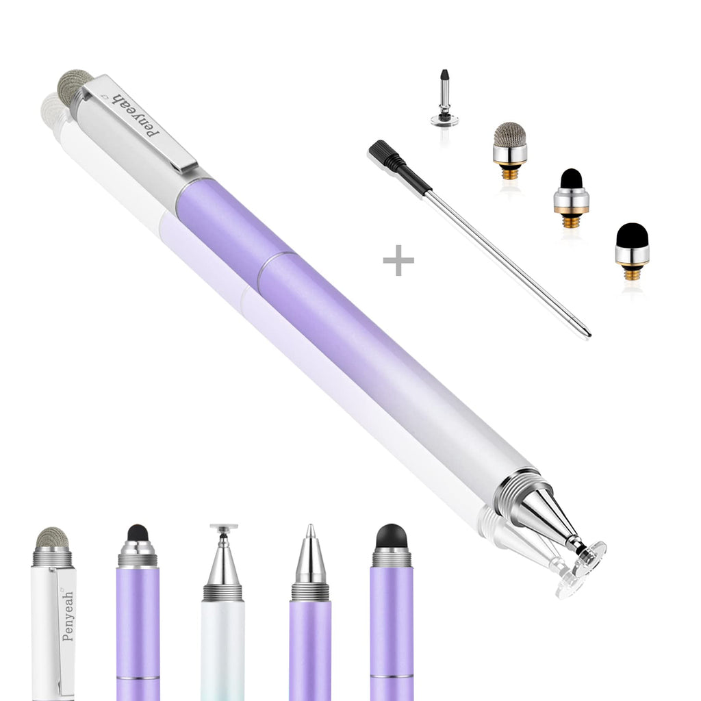 [Australia - AusPower] - Penyeah Stylus Pen for iPad/iPhone/Android (4 in 1),Universal Touch Screen Disc Tip/Mesh & Rubber Tip Stylist Pen for All Capacitive Phones/Tablets/Laptops-Dream Purple Dream Purple 