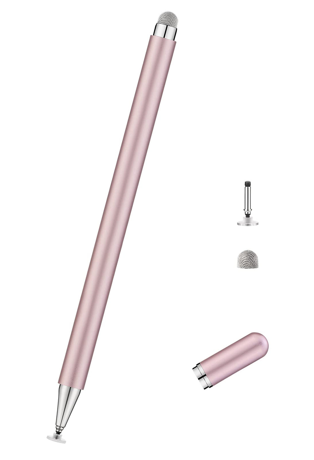 [Australia - AusPower] - Stylus for Touch Screens 2 in 1 disc and Fiber tip for iPhone, iPad, and All capacitive Smart Phones and Tablets (Rose Gold) 1Pc Rosegold 