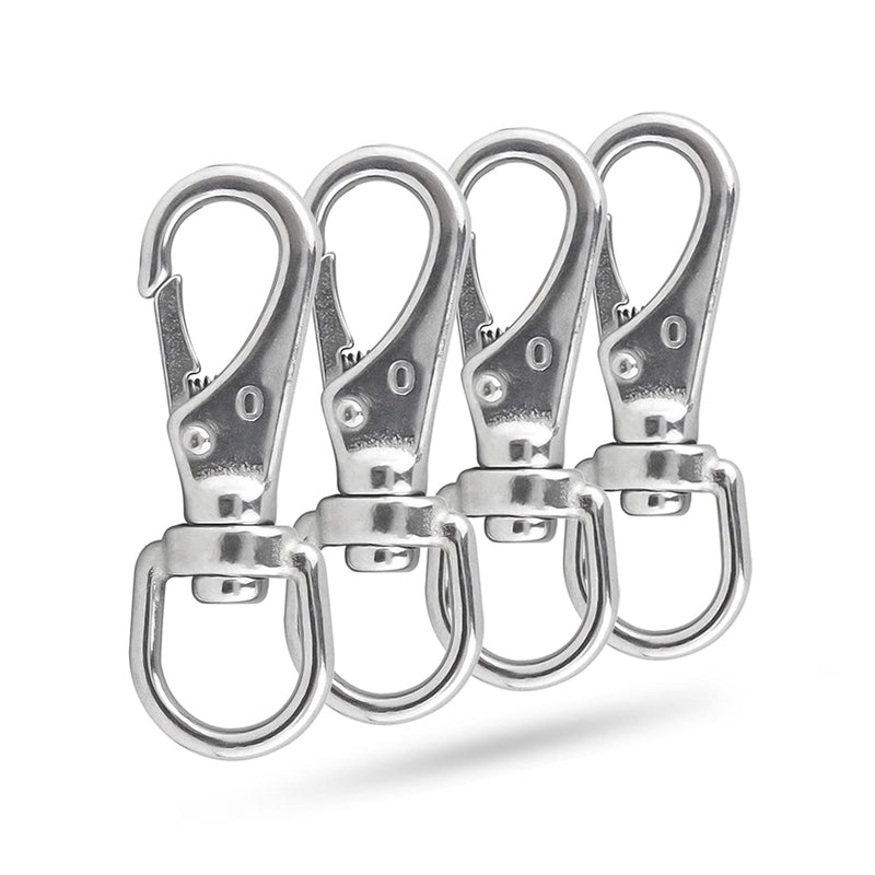 [Australia - AusPower] - Ekunbuy Swivel Eye Snap Hooks, 304 Stainless Steel Heavy Duty 2.7 Inch 3.5 Inch Spring Hooks for Keychains, Bird Feeders, Pet Chains, Dog leashes 2.7"(0#)-4pcs 