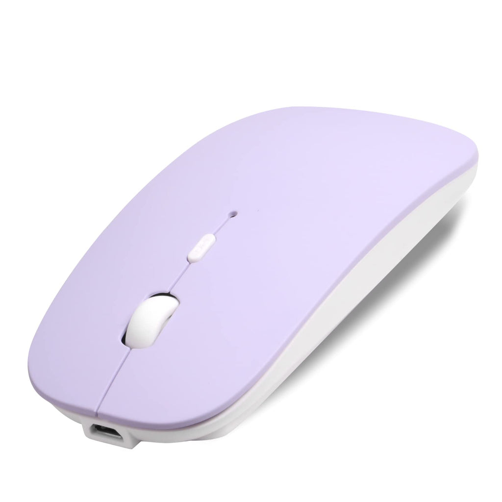 [Australia - AusPower] - Bluetooth Mouse for Laptop/iPad/iPhone/Mac/Android PC,Wireless Mouse Slim USB Rechargable Quiet Mice Compatible with Windows/Linux/Notebook/Mac/MacBook Air,Purple purple 