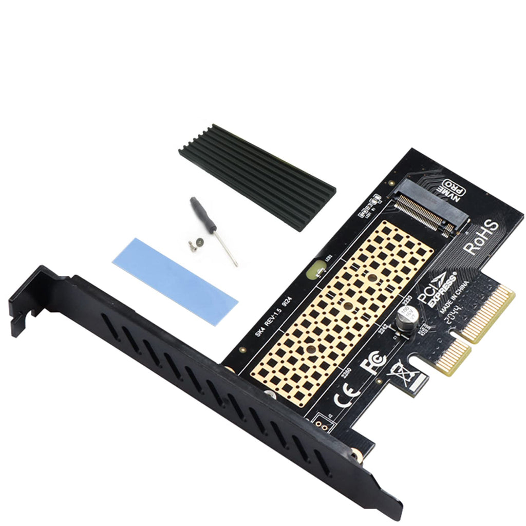 [Australia - AusPower] - M.2 NVME to PCIE 3.0/4.0 x4 Adapter Card Converter PCIE for M.2 PCIE SSD (NGFF) SSD 2230 2242 2260 2280 with M.2 PCIE NVME SSD Aluminum Alloy Heat Sink PCIE 2.0/3.0/4.0 x4 card 