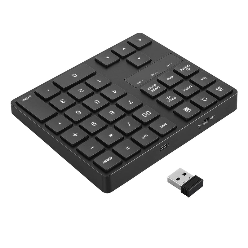 [Australia - AusPower] - Wireless Number Pad, RaceGT Numeric Keypad Ultra-Silent Rechargeable 2.4G 35 Keys for Laptop,Desktop,PC, Notebook 