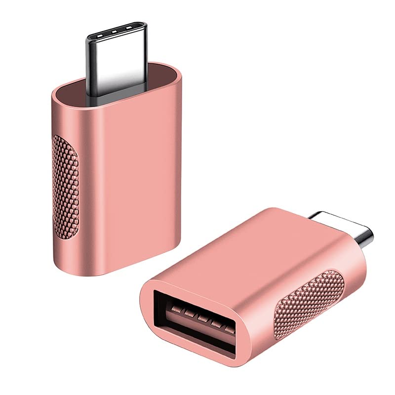 [Australia - AusPower] - navor 2 Pack USB C to USB 3.0 Adapter Compatible with MacBook Pro 2021, MacBook Air 2020, iPad Pro 2021 and Other Type C or Thunderbolt 3 Devices (Upgraded Version 10Gbps Transfer Speed) -Rose Gold 2 Pack Rose Gold 