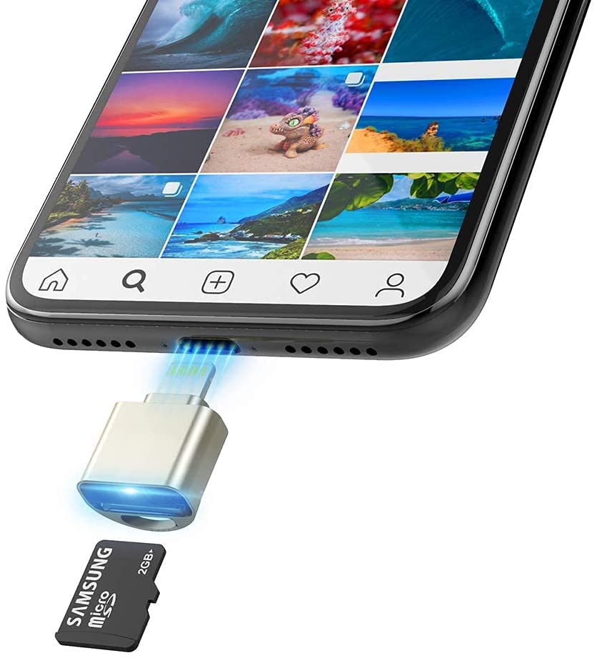 [Australia - AusPower] - Micro SD Card Reader for iPhone / Pad, Mtakyi Aluminum to Micro SD Card Plug, Trail Game Camera Memory Card Reader for TF / Micro SD / Micro SDXC / Micro SDHC Card, USB 3.0 Adapter Plug and Play 