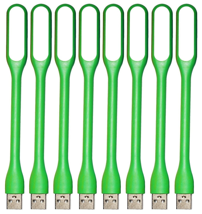 [Australia - AusPower] - Kyfreshpower Mini USB LED Lamp, Adjustable USB Night Light, Compatible for Power Bank, Laptop, Notebook, Reading, Computer Keyboard USB Light (8-Pack, Green) 