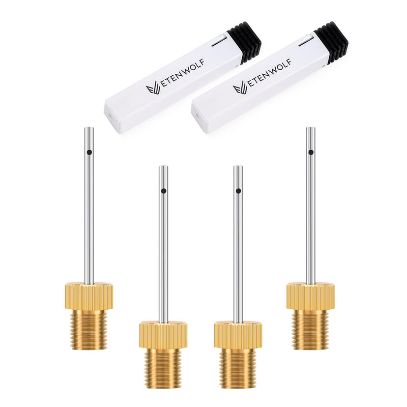 [Australia - AusPower] - ETENWOLF Brass Ball Pump Needles, Heavy Duty Air Pump Needles for Balls, Basketball Needle with Storage Case 4 