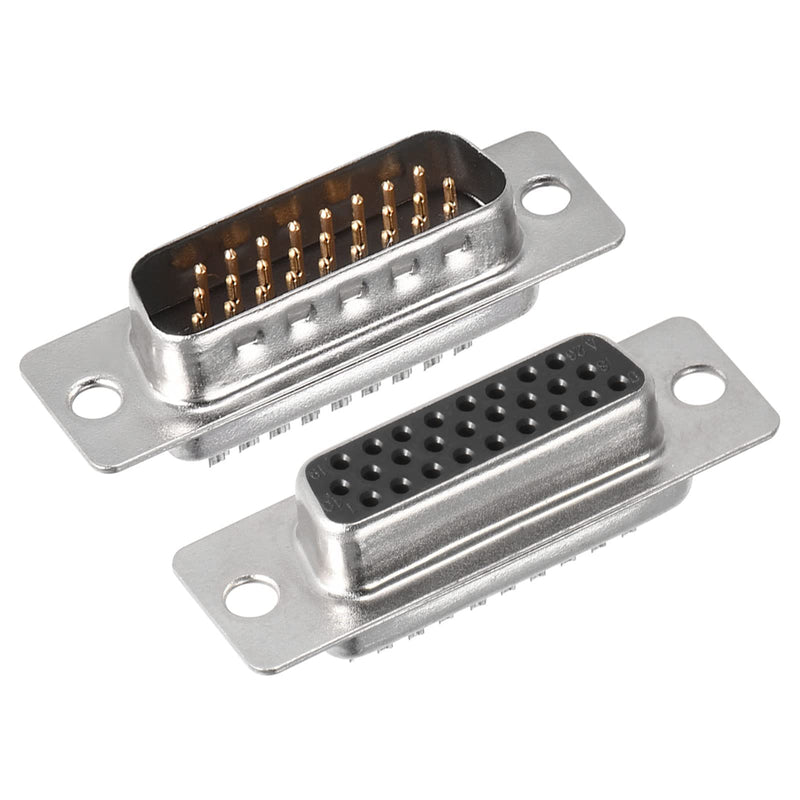 [Australia - AusPower] - MECCANIXITY D-sub 26-pin 3-Row Male Plug and Female Socket Board Connector RS232 Serial Port Solderless Terminal Block Adapter 4 Set 