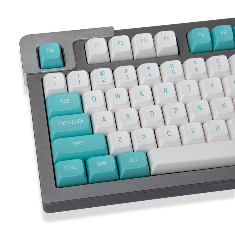 [Australia - AusPower] - Mintcaps White Green Keycaps 150 Keys Doubleshot MSA Profile Custom Keycaps for 61/64/68/84/87 Mechanical Gaming Keyboard Light Green 